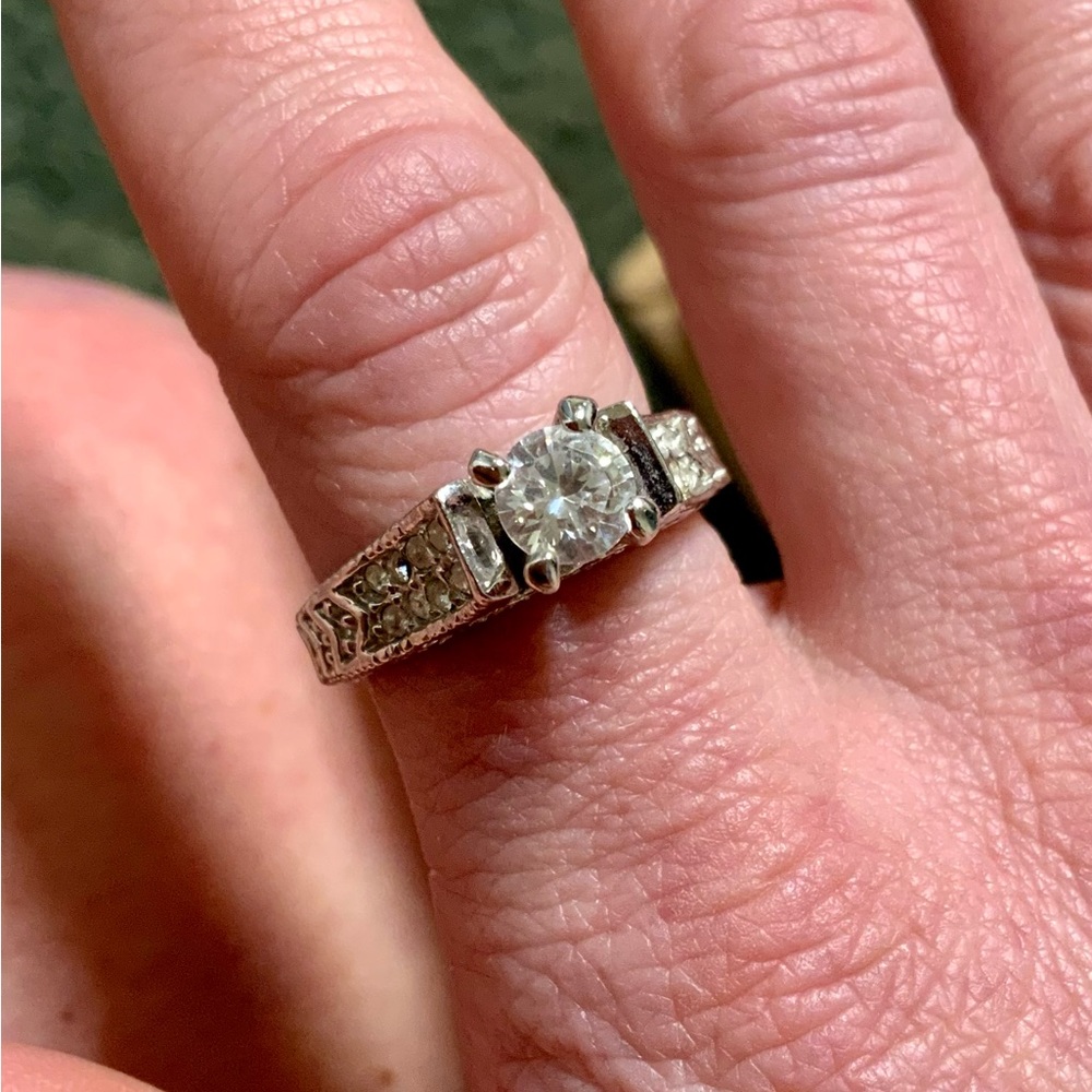 CZ Vintage Style Engagement Ring